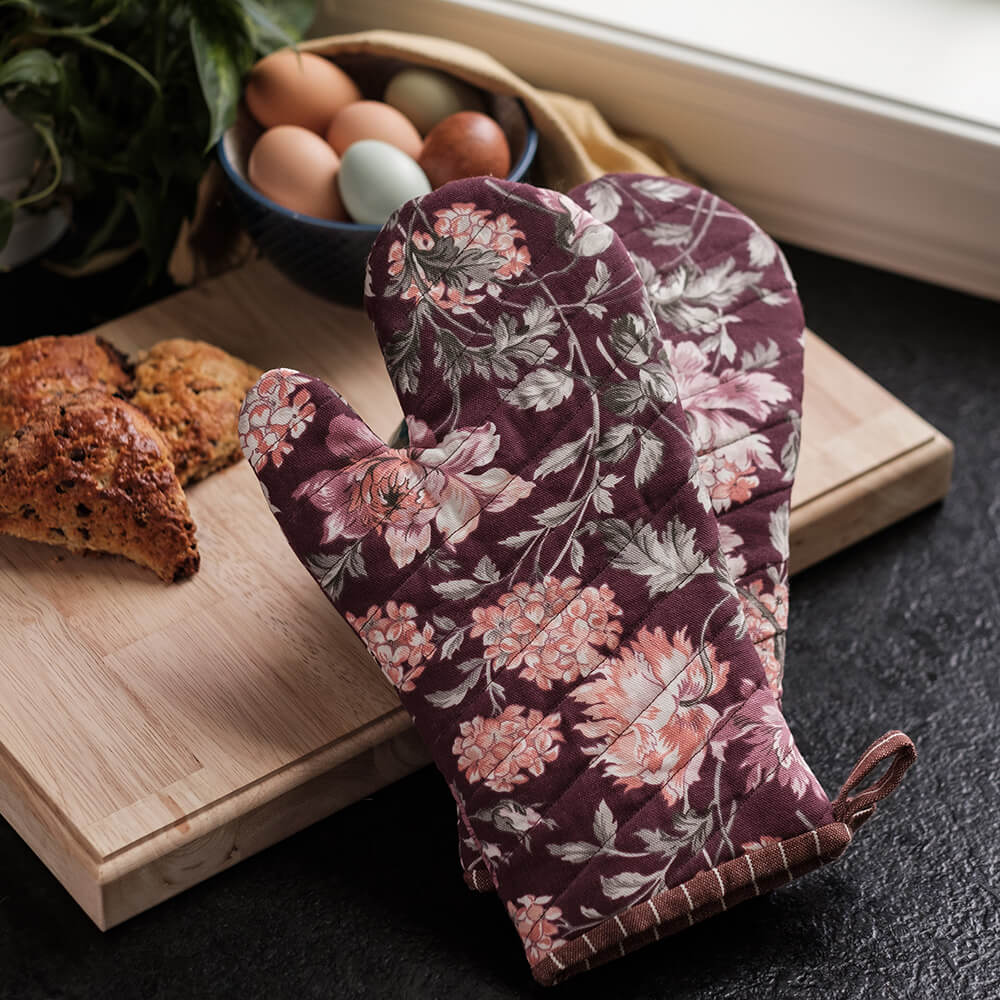 Handmade Oven Mitt Set - Spring Garden