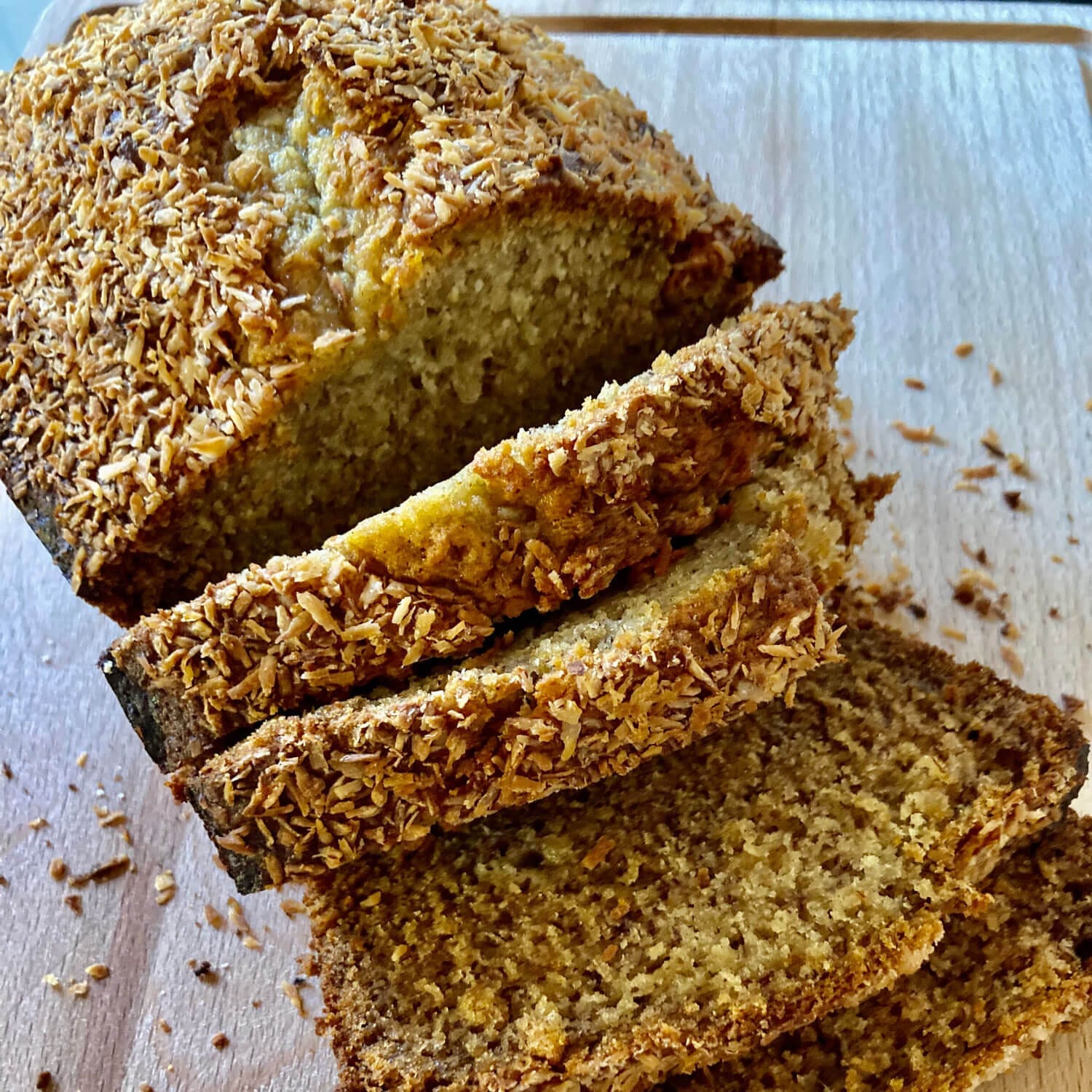 Coconut Crusted Banana Bread - Rosy Hill Organics