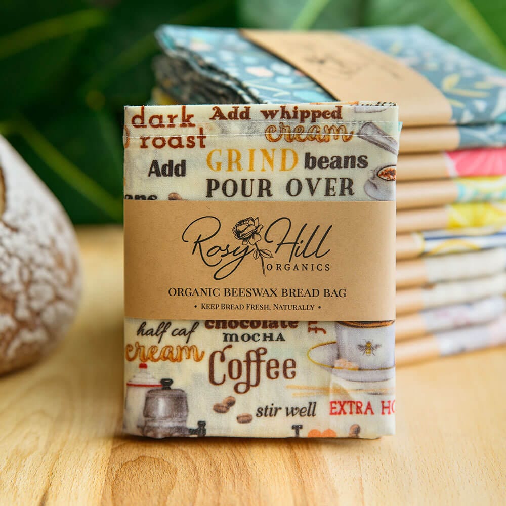 Organic Beeswax Bread Bag - Coffeehouse